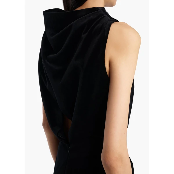 Khaite Astor Dress in Black Velvet | Dresses | Coveti