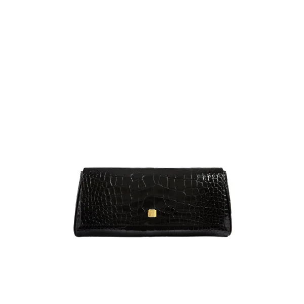 Audrey Clutch in Black Alligator