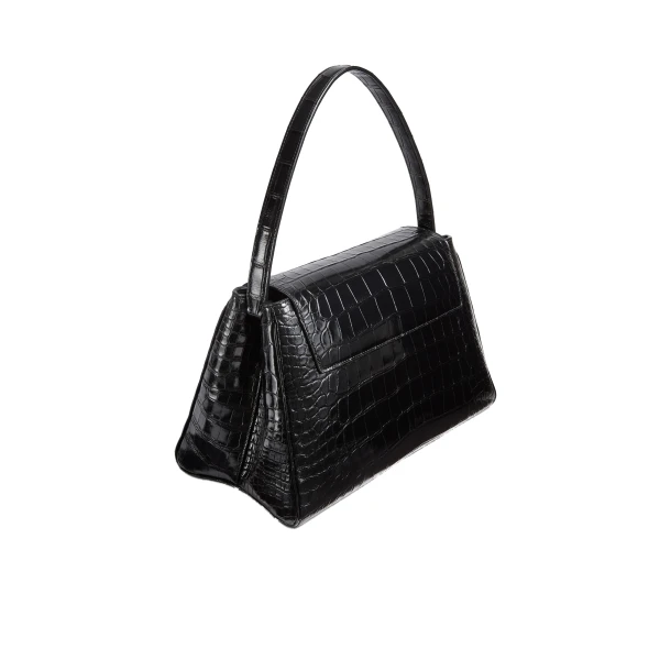 Audrey Top Handle Bag in Black Alligator - Image 2