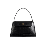 Khaite Audrey Top Handle Bag in Black Alligator