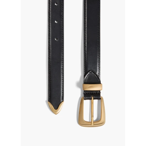 Benny Belt in Black Leather with Gold - Image 2