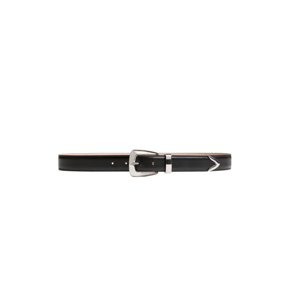 Khaite Benny Belt in Black Leather with Silver