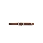 Khaite Benny Belt in Ebano Suede with Silver