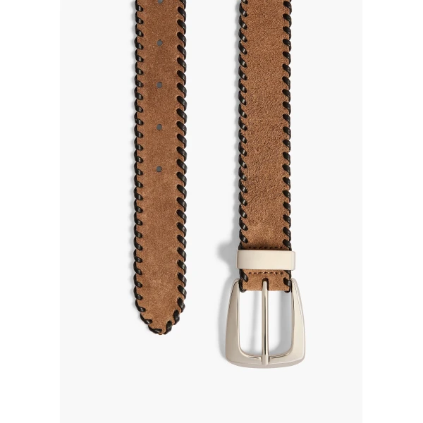 Benny Belt with Whipstitch in Dattero and Silver - Image 2