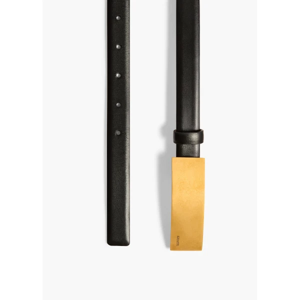 Berlin Belt in Black Leather with Antique Gold - Image 2