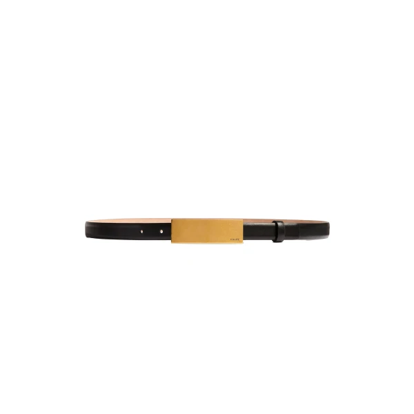 Berlin Belt in Black Leather with Antique Gold
