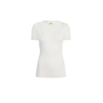 Khaite Berry Top in Chalk | Tops | Coveti