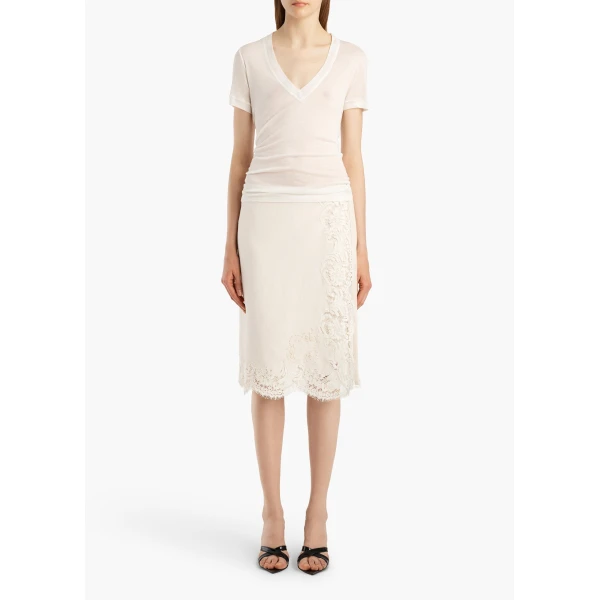 Khaite Berry Top in Chalk | Tops | Coveti