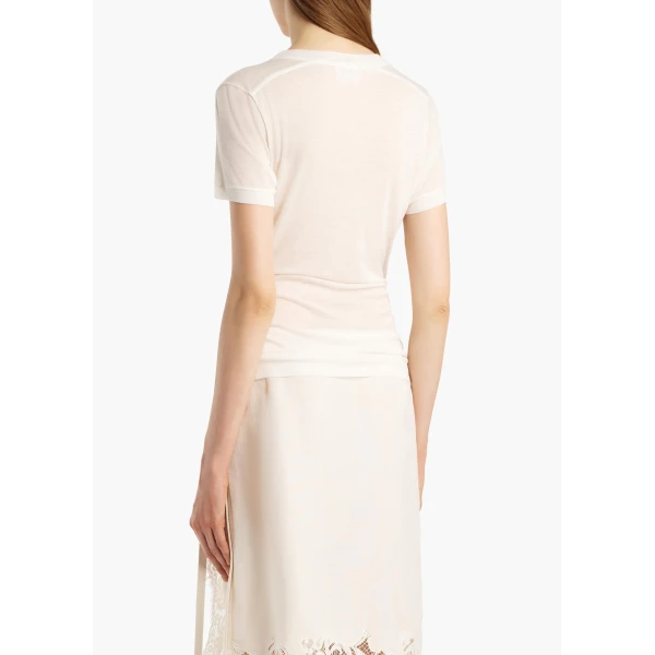 Khaite Berry Top in Chalk | Tops | Coveti
