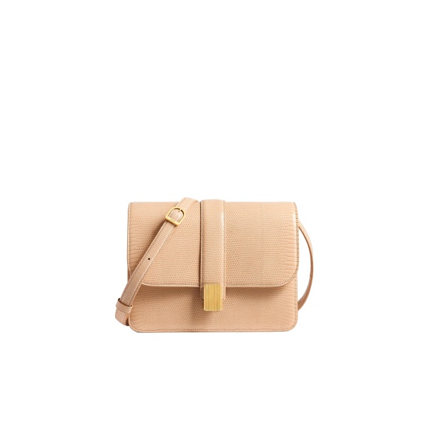Khaite Blake Crossbody Bag in Desert Sand Lizard