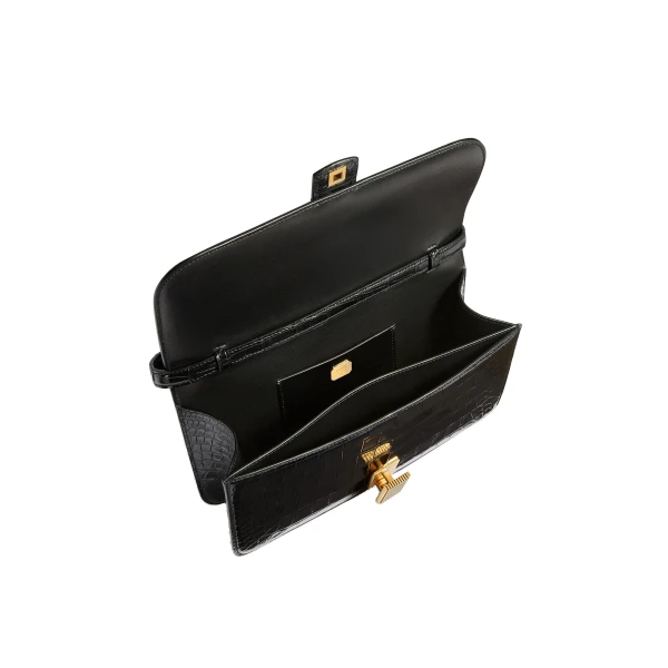 Blake Top Handle Bag in Black Alligator - Image 5