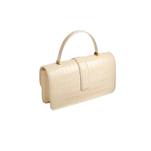 Blake Top Handle Bag in Champagne Alligator - Image 2