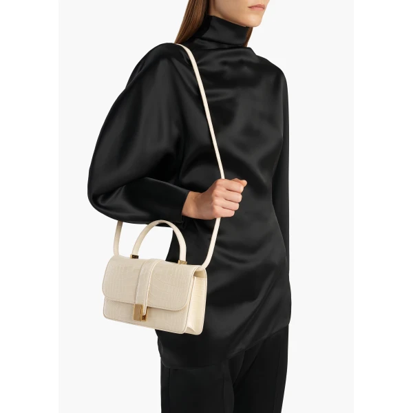 Blake Top Handle Bag in Champagne Alligator - Image 3