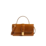 Khaite Blake Top Handle Bag in Dark Honey Alligator