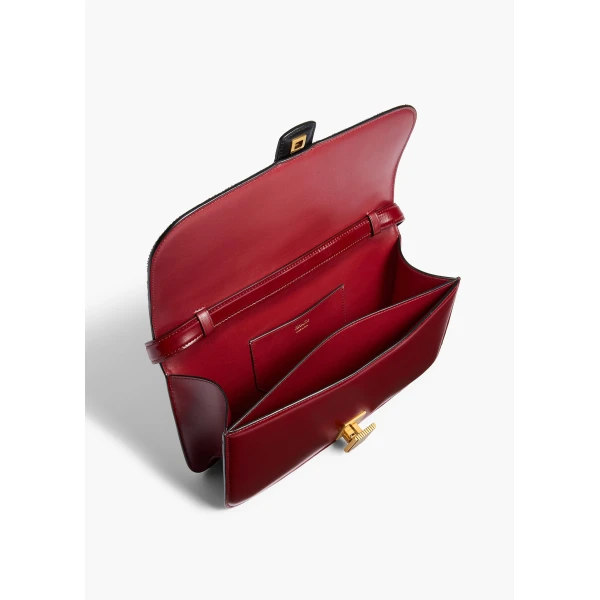 Khaite Blake Top Handle Bag in Zebra Print Haircalf and Oxblood Leather | Totes & Top-Handle Bags | Coveti