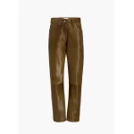 Khaite Callum Pant in Almond Haircalf | Pants | Coveti