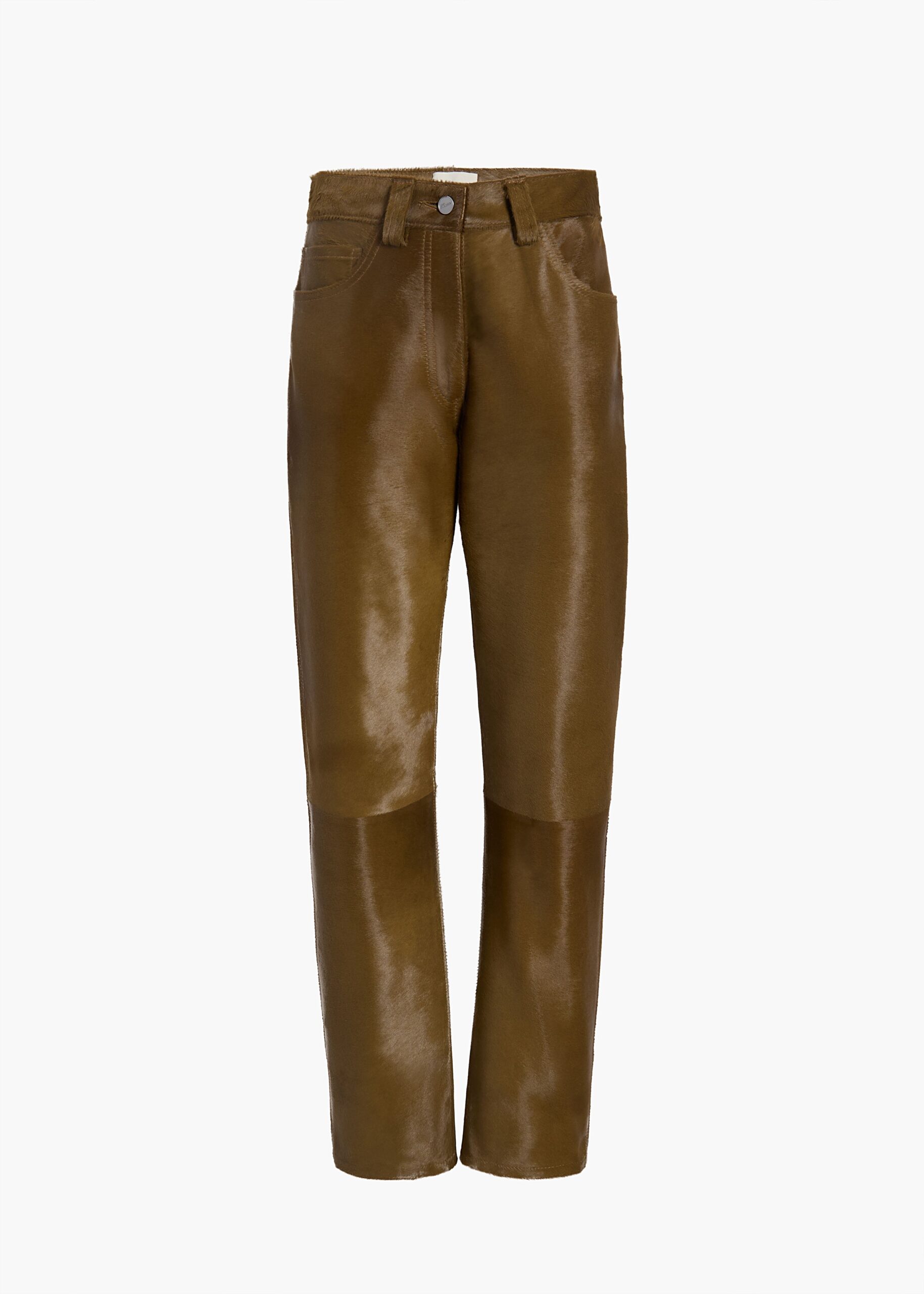 Khaite Callum Pant in Almond Haircalf | Pants | Coveti Khaite Callum Pant in Almond Haircalf | Pants | Coveti