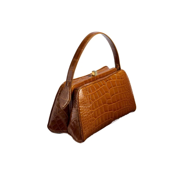 Cate Bag in Dark Honey Alligator - Image 2