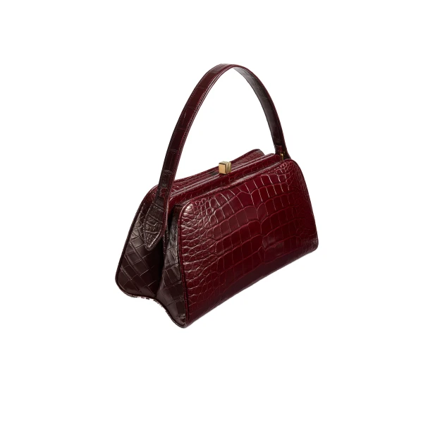 Cate Bag in Garnet Alligator - Image 2