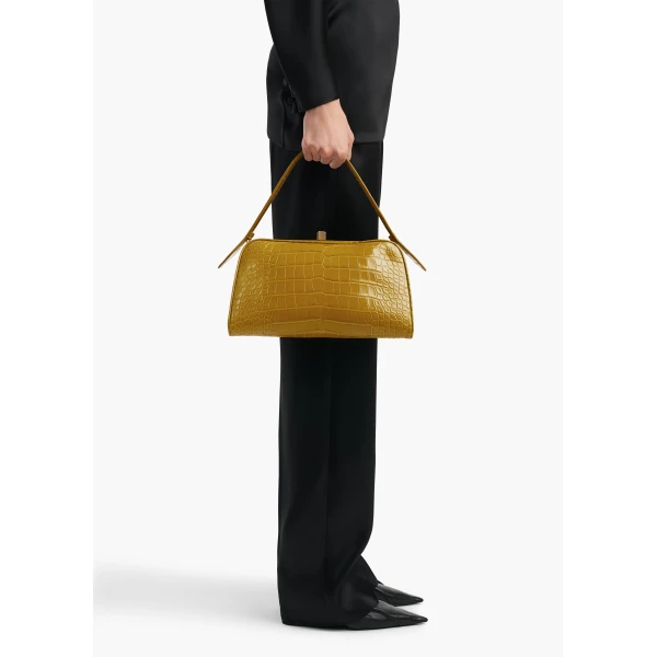 Cate Bag in Golden Olive Alligator - Image 3