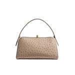 Khaite Cate Bag in Mink Ostrich