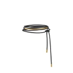 Khaite Ciro Belt in Black Leather with Antique Gold | Belts | Coveti