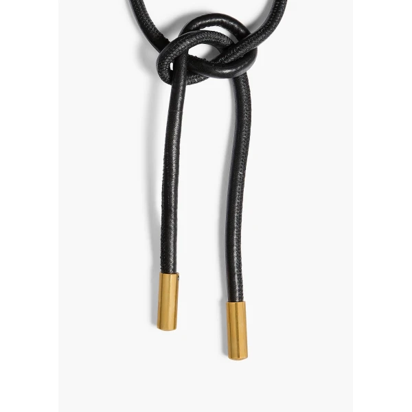 Khaite Ciro Belt in Black Leather with Antique Gold | Belts | Coveti