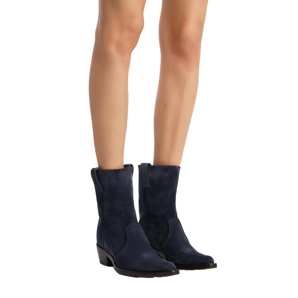 Clive Ankle Boot in Midnight Navy Suede - Image 3