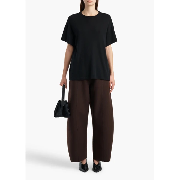 Khaite Clover Pant in Dark Brown | Pants | Coveti