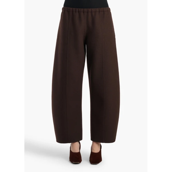 Khaite Clover Pant in Dark Brown | Pants | Coveti