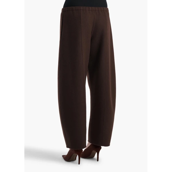 Khaite Clover Pant in Dark Brown | Pants | Coveti