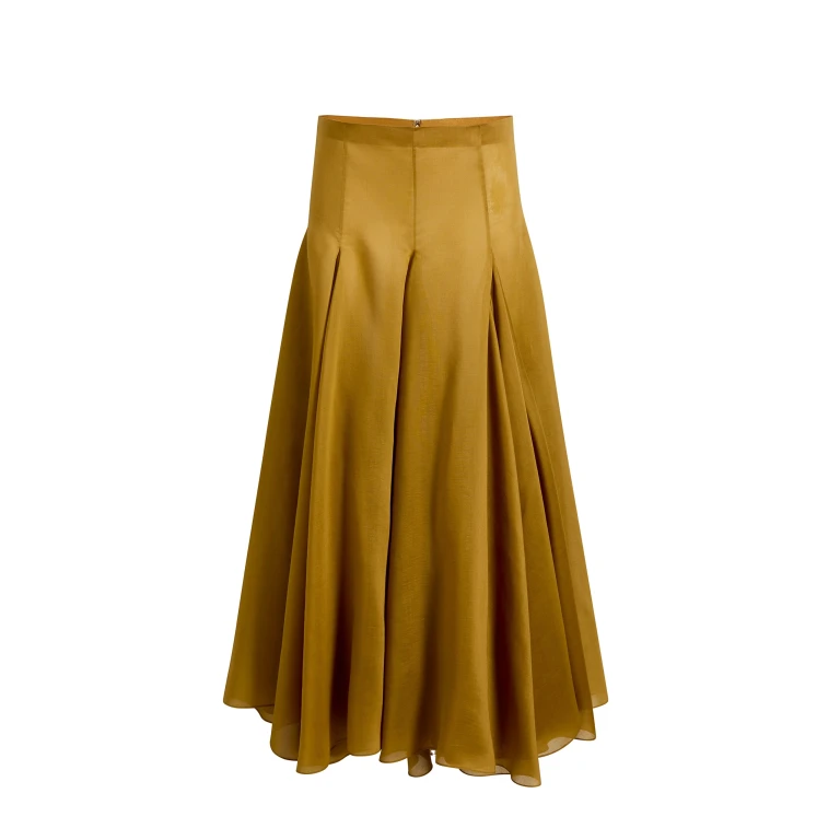 Khaite Coda Skirt in Bronze | Skirts | Coveti