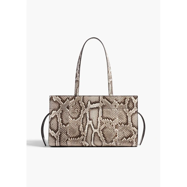 Khaite Crosby East West Bag in Natural Python | Totes & Top-Handle Bags | Coveti