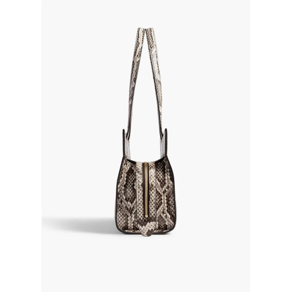 Khaite Crosby East West Bag in Natural Python | Totes & Top-Handle Bags | Coveti
