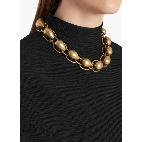 Cyclone Chain Necklace in Antique Gold - Image 3