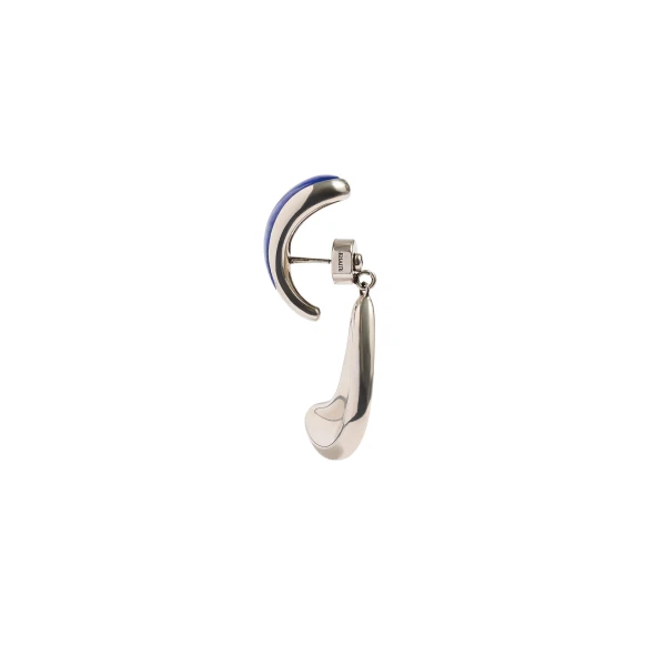 Cyclone Earrings in Silver with Blue - Image 3