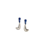Khaite Cyclone Earrings in Silver with Blue