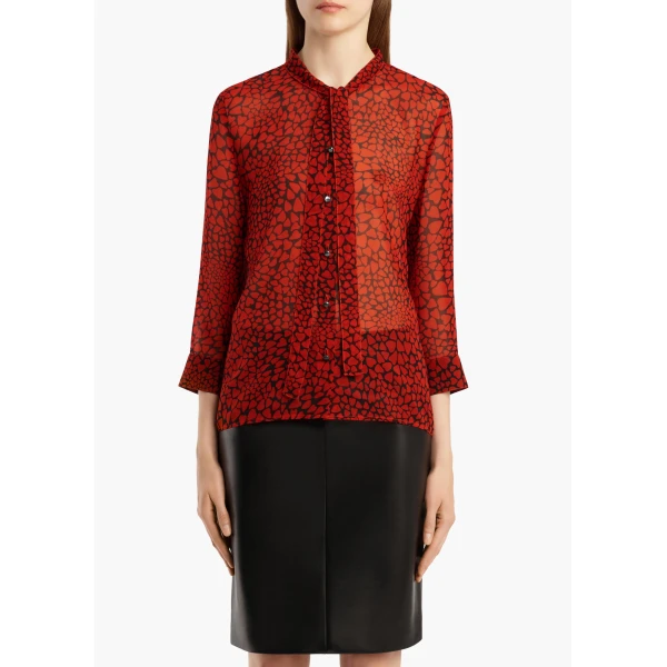 Khaite Dolly Top in Black and Red | Tops | Coveti
