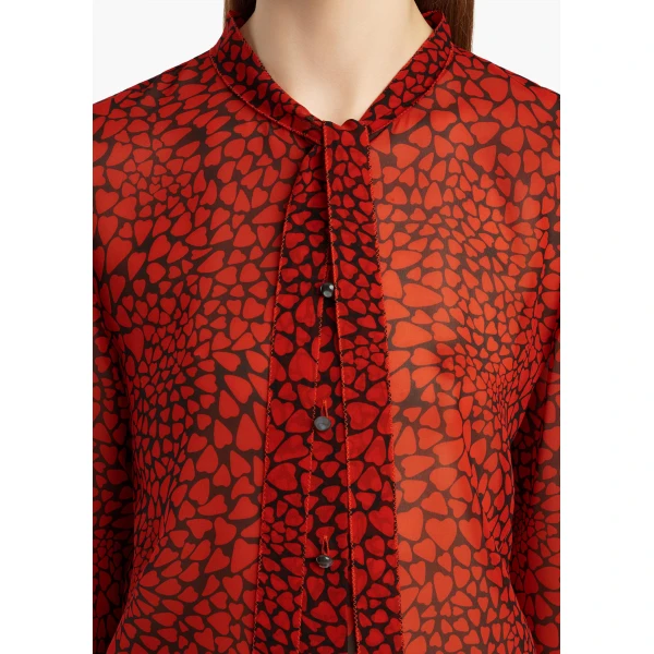 Khaite Dolly Top in Black and Red | Tops | Coveti