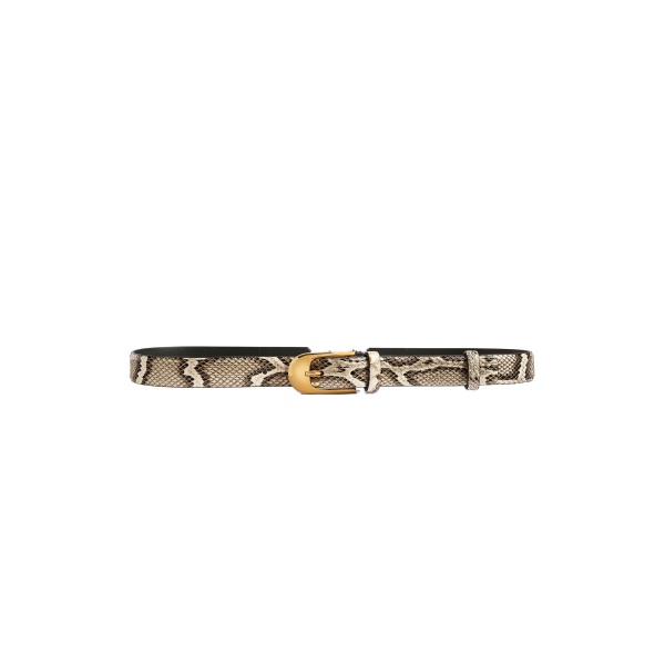 Khaite Dome Belt in Natural Python with Gold
