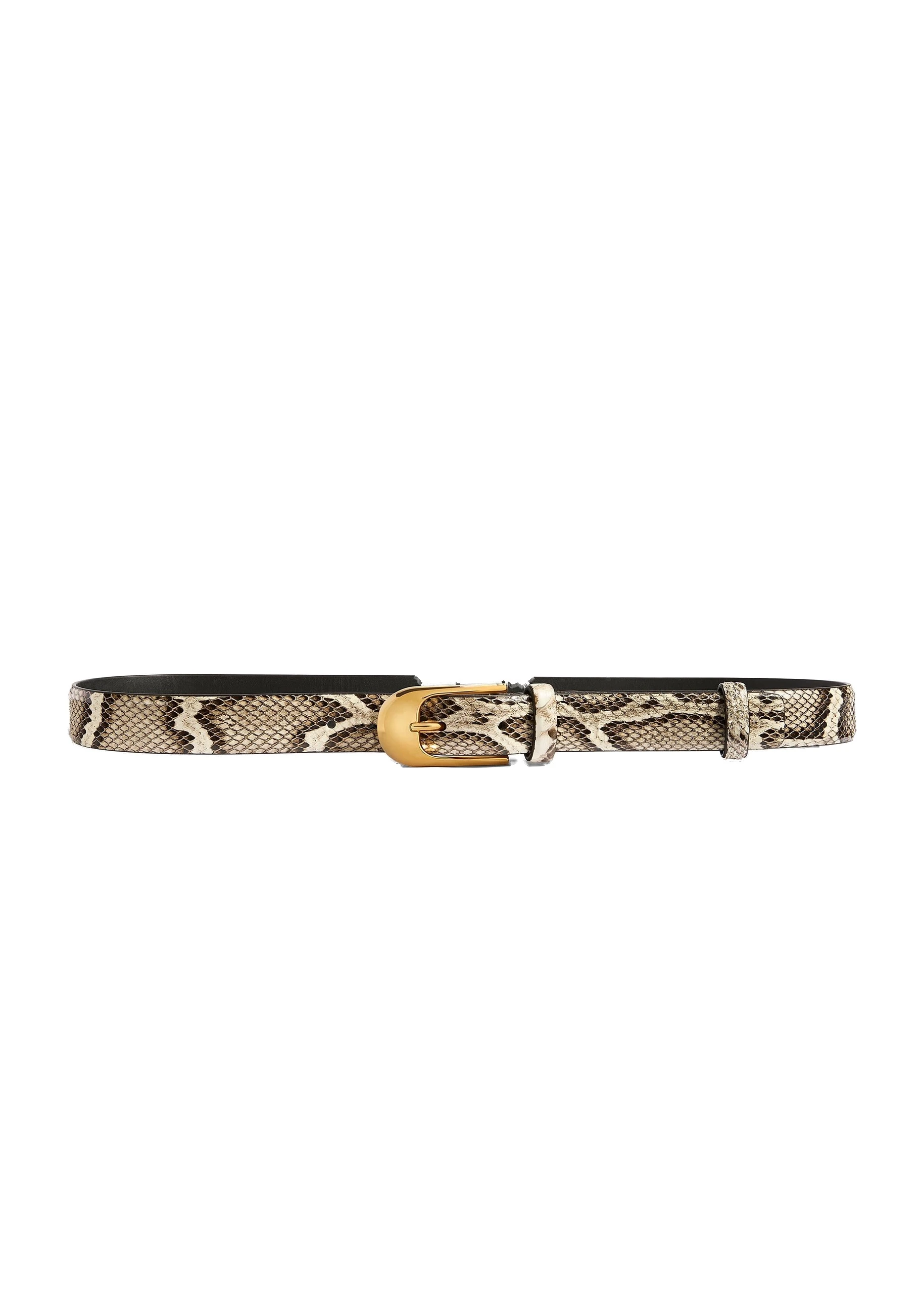 Khaite Dome Belt in Natural Python with Gold | Buy Accessories at Coveti Khaite Dome Belt in Natural Python with Gold