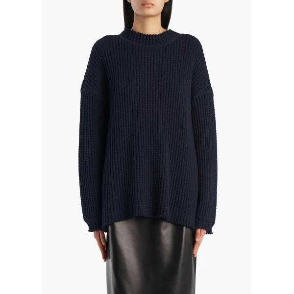 Dylan Top in Dark Navy Waffle - Image 3