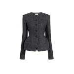 Khaite Enzi Jacket in Charcoal | Jackets | Coveti