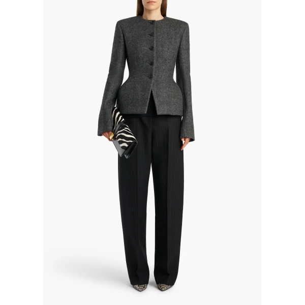 Khaite Enzi Jacket in Charcoal | Jackets | Coveti