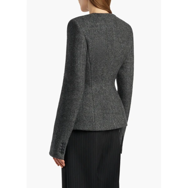 Khaite Enzi Jacket in Charcoal | Jackets | Coveti