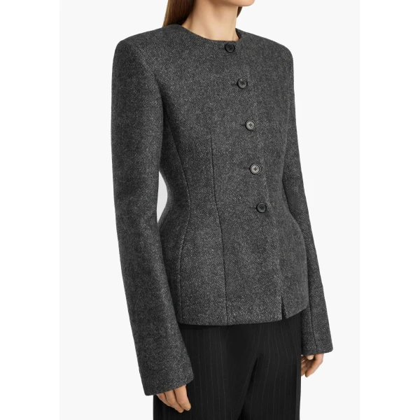 Khaite Enzi Jacket in Charcoal | Jackets | Coveti