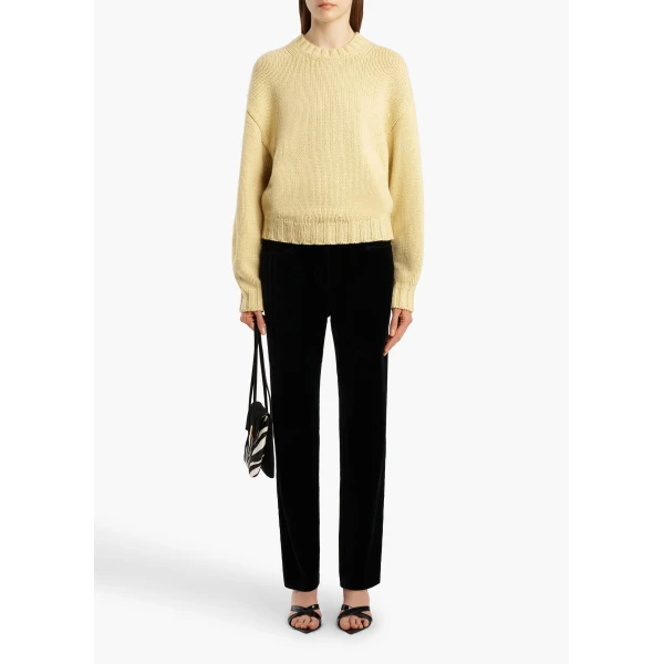 Khaite Gemma Sweater in Light Yellow | Sweaters | Coveti