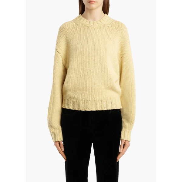 Khaite Gemma Sweater in Light Yellow | Sweaters | Coveti