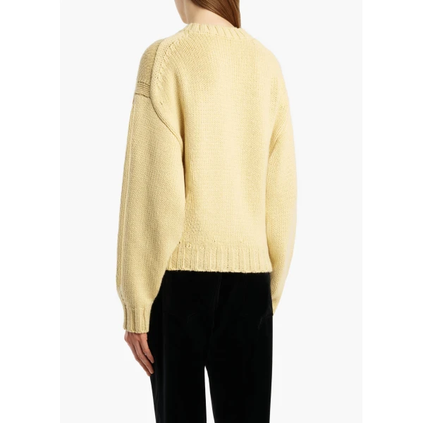 Khaite Gemma Sweater in Light Yellow | Sweaters | Coveti
