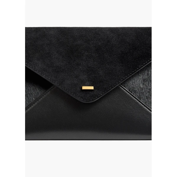 Khaite Grace Envelope Clutch in Black | Clutch Bags | Coveti